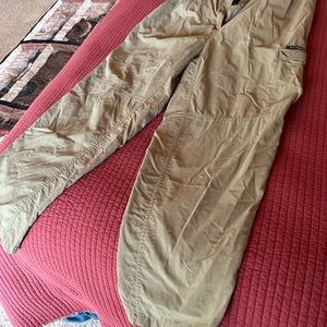 Exofficio Women's Tan Cargo Pants Attached Belt Size Medium 10-12 Hiking Fishing